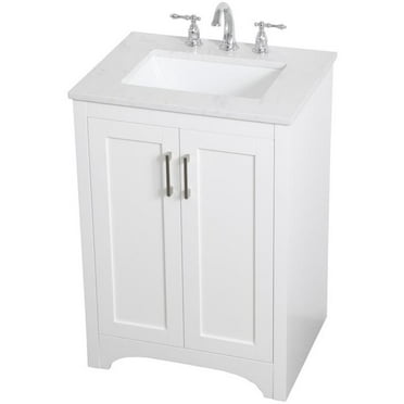 Elegant Decor Moore 24" Single Quartz Top Bathroom Vanity in White
