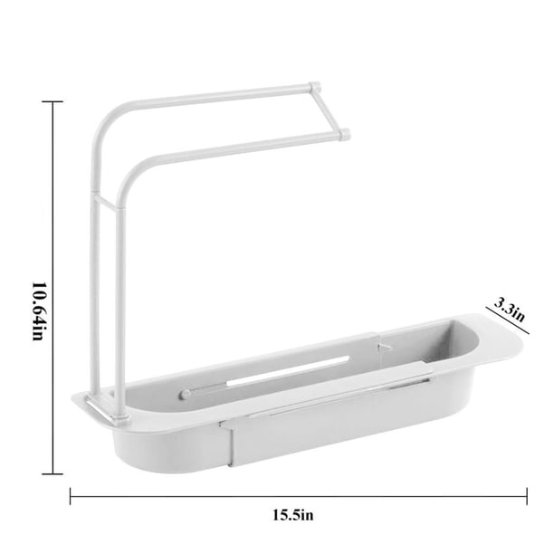 Soporte Telescópico Para Fregadero, Escurridor Ajustable, Bandeja Para Fregadero, Esponja, Soporte Para Jabón, Soporte Organizador Para Fregadero, Colgador De Tela Para Platos Scienceny HA023066-00