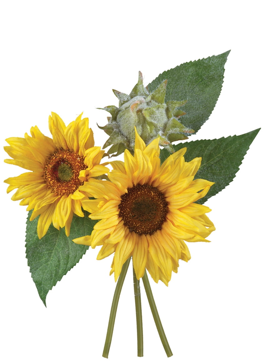 Tall Silk Sunflower Stem 33-Inch Yellow