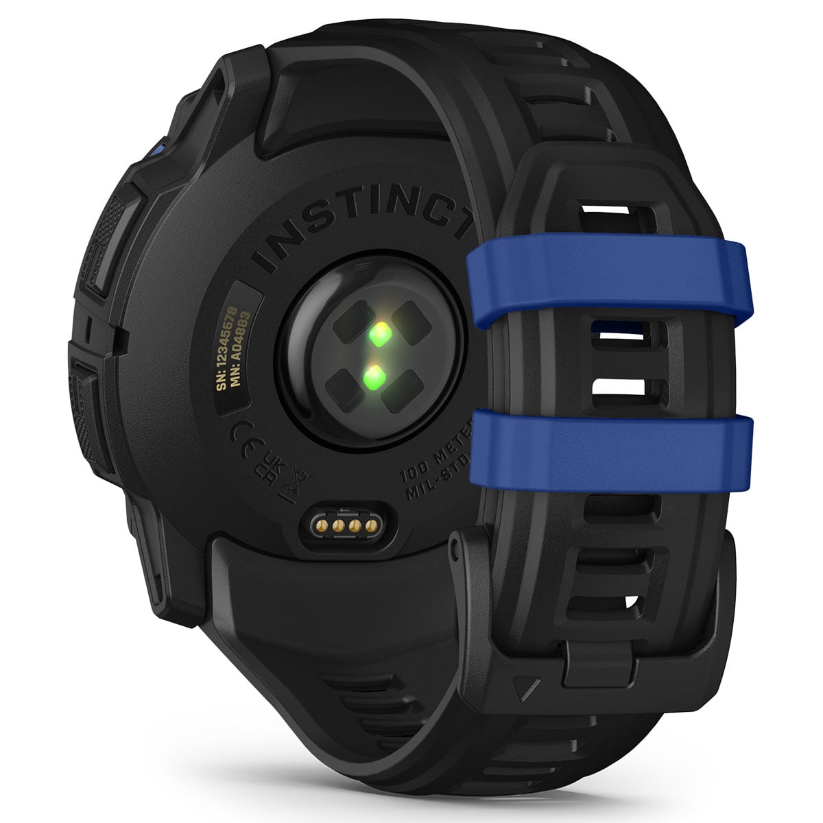 Garmin Instinct 3 AMOLED (Black/Bolt Blue, 50mm) Rugged Outdoor GPS Smartwatch Bundle with PlayBetter Portable Charger & HD Screen Protectors