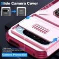 thumbnail image 5 of For Google Pixel 11 / 11 Pro Slim Fit Shockproof Hybrid with Slide Camera Cover & Rotated Ring Kickstand, [Military-Grade] Phone Case,Pink,For Pixel 11 / 11 Pro, 5 of 8