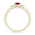 thumbnail image 2 of ANGARA Natural Classic Ruby and Diamond Three Stone Engagement Ring in 14K Yellow Gold for Women (Size-5mm) | July Birthstone, Birthday, Anniversary, Jewelry Gift for Women | Natural Ruby Ring, 2 of 11