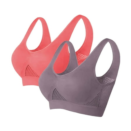 YEJIMAN Women s Fashionable Sport Bra Breathable Underwear Large Size No Rims Seamless Hollow Mesh Thin Sports Yoga Bra Set  Red Womens Underwear Seamless  Nylon Spandex Workout Underwear For Women