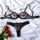 thumbnail image 3 of Conjunto de ropa interior con bordado Floral para mujer, lencería erótica de encaje Sexy, sujetador femenino y Braga transparente Sensual, bragas de realce de retazos, 3 of 5