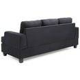 thumbnail image 3 of Passion Furniture PF-G515A-S 79 in. Sandridge Flared Arm Microfiber Straight Sofa, Black, 3 of 5