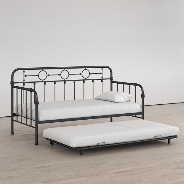 Little Seeds Willow Kids’ Black Metal Daybed with Trundle - Walmart.com ...