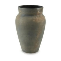 Signature Design by Ashley Brickmen 15" Ceramic Vase, Antique Gray Farmhouse Decor