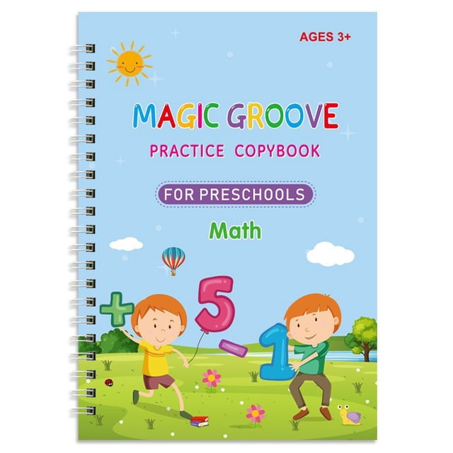 XmhyTop-A Cuaderno de práctica mágica reutilizable de 1 pieza para practicar la escritura a mano, adecuado para aprender habilidades básicas de escritura, estilo A, azul.