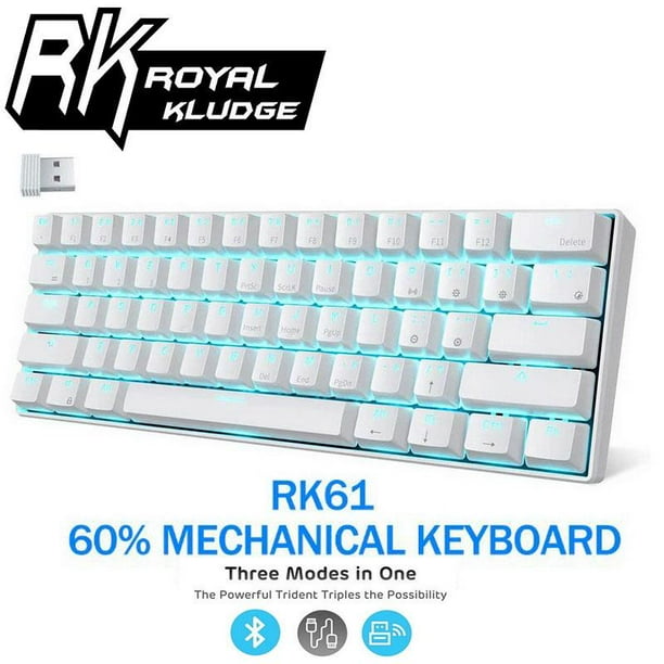 ROYAL KLUDGE RK61 Wireless Mechanical BROWN SWITCH Keyboard USB24_WBRI - Walmart.com