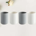 thumbnail image 4 of GOOHOCHY 4 vasos de 300 ml para cepillos de dientes y pasta de dientes, soporte para encimera de baño (gris y blanco cada uno, 2 unidades), 4 of 8