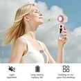 thumbnail image 3 of Kumdkd Ultra High-Speed Thermoelectric Cooling Handheld Fan, 4000mAh 199 Speeds Portable Mini Fan 2.36x2.14x7.1in, Personal Desk Fan with Lanyard for Travel Office Outdoorin White Pink Gray, 3 of 8