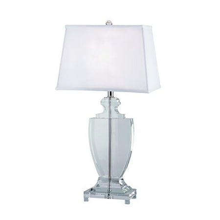 Transglobe Lighting CTL-139 WH Table Lamp with White Linen Shade, White Finished