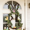 thumbnail image 6 of Bunny Ear Wreath, Easter Rabbit Ear Door Hanging, Floral Rattan Ornament for Home, Spring Holiday Wall Decoration, Cute Bunny Ear Flower Wreath, 6 of 6