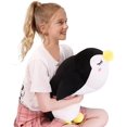 thumbnail image 2 of Almohadas de dibujos animados de peluche de pingüino de peluche, almohada grande y suave de decoración de felpa de pingüino de 19,6 pulgadas (negro), 2 of 5