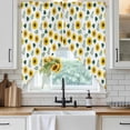 thumbnail image 3 of Swag Valance Curtains for Windows, Spring Sunflowers Light Filtering Kitchen Curtains with Rod Pocket, Green Leaves Yellow Floral Rustic Botanical Window Treatment Valances, 36x45 - 2 PCS, 3 of 9