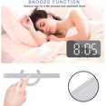 thumbnail image 4 of Digital Alarm Clock, 6.6" Large Mirrored LED Clock with Dual USB Charger Ports | Easy Snooze Function | 3 Adjustable Brightness Suitable for Bedroom H, 4 of 5