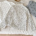 thumbnail image 4 of Girls Long Sleeve Pullover Tops Ruffled Mock Neck Cute Print Blouse Casual Stylish Comfy Cotton Clothes, 4 of 5