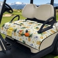 thumbnail image 3 of Pzuqiu Pineapple Floral Print Golf Cart Seat Cover 4 Front Pockets Golf Cart Bench Seat Covers, Anti-slip, Suitable for Outdoor, 3 of 9