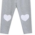 thumbnail image 4 of Girls Thin Casual Leggings Heart Patches on Knees Elastic Waist Soft Sports Pants Kids Fashion Daily Wear Stretchy Long Bottom Trousers Gray 5-6Years, 4 of 4
