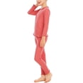 thumbnail image 6 of Lenpel Thermal Underwear Set for Toddler Girls Soft Warm Ruffle Long Sleeve Base Layer Top Bottoms 2 Pcs Clothing Set, 6 of 7