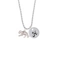 thumbnail image 2 of Delight Jewelry Silvertone Tiger Cub Silvertone Script Initial Disc - H - Charm Necklace, 20"+3", 2 of 4
