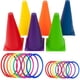 thumbnail image 1 of Juego combinado de lanzamiento de anillos de conos de plástico Juegos de carnaval al aire libre para niños Adultos Fiesta de cumpleaños Juegos de lanzamiento de patio trasero, 26 piezas Namotu CZYD-XM14, 1 of 6
