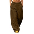 thumbnail image 2 of Wide Leg Sweatpants Women Zaewscy Women's Solid Color Loose-fitting Sweatpants High-waisted Wide-leg Casual Sweatpants Drawstring Elastic Waistband With Pockets., 2 of 7