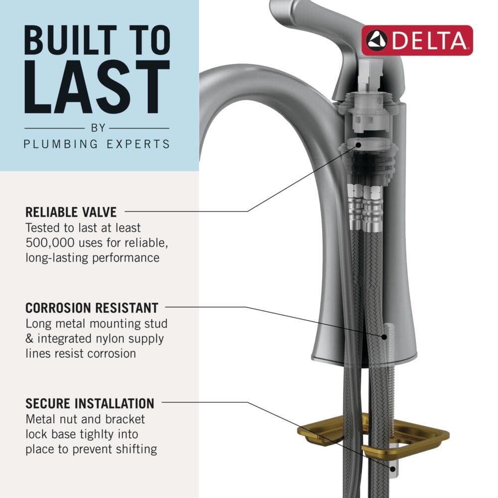 Delta Arvo Single-Handle Centerset Bathroom Faucet - 15840LF-BL - Matte Black