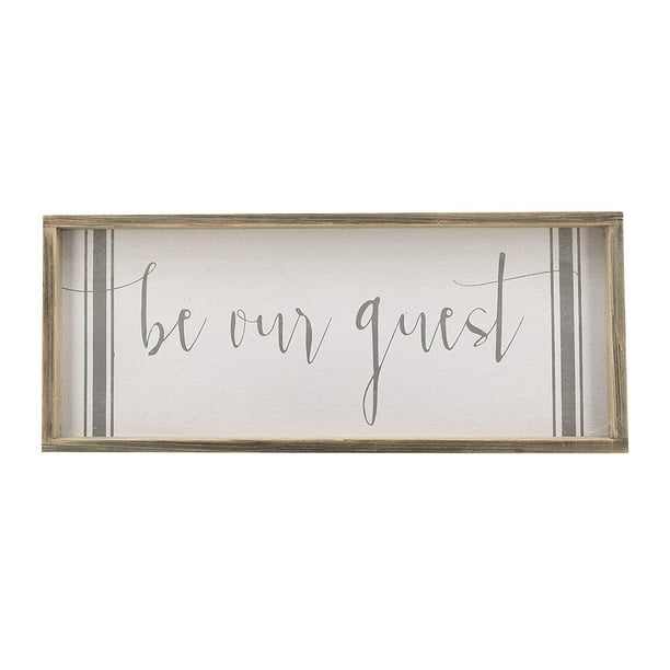 Parisloft Be Our Guest Rusit Wood Printing Wall Sign Farmhouse Style Decor Gray 23 6 W Walmart Com Walmart Com