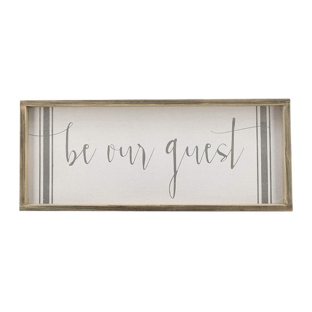 Parisloft Soyez Notre Invité Enseignes en Bois Récupéré Décoration Murale/maison de Ferme Panneau en Bois Rustique Plaque 23.6x1x9.8 Pouces