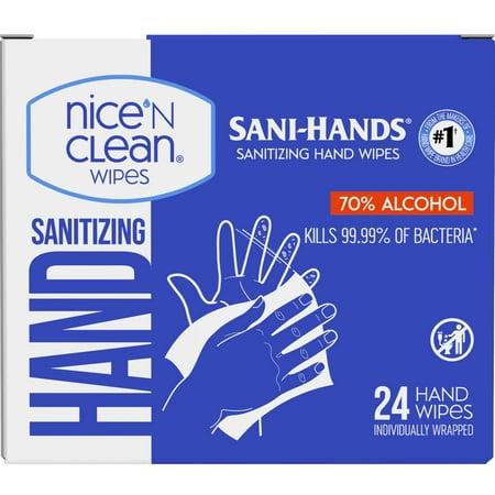 Nice 'N Clean 24 Ct High Alcohol Sanitizing Hand Wipe Packettes