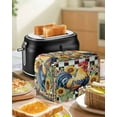 thumbnail image 5 of Fsddascl Vintage Rooster Toaster Cover 2 Slice, Small Kitchen Appliance Covers, Yellow Sunflower Watercolor Animals Plaid Toaster Oven Cover with Loop, Bread Machine Cover Polyester Dust Cover, 5 of 5
