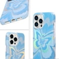thumbnail image 4 of KIQ Cute Series For iPhone 13 / iPhone 13 Pro Case For Women Girls Magnet Compatible With Mag Safe IPhone 6.1 inch 2021 Protective Cover (Holographic Baby Blue Butterfly), 4 of 5