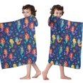 thumbnail image 4 of Mermaid Sea Princess Pattern Hooded Bath Towel，60"x35" for Ages 3 To 12 Kids, Quick Dry Lightweight Soft Microfiber Hood Beach Towel Cover Up for Kids, 4 of 7