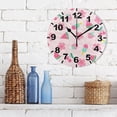 thumbnail image 3 of Coolnut Cute Hand Drawn Pink Hibiscus and Fruits Round Wall Clock, Battery Operated Silent Non Ticking Desk Clock for Home Bedroom Kitchen Office School Wall Clock 9.9 Inch Home Decor, 3 of 6