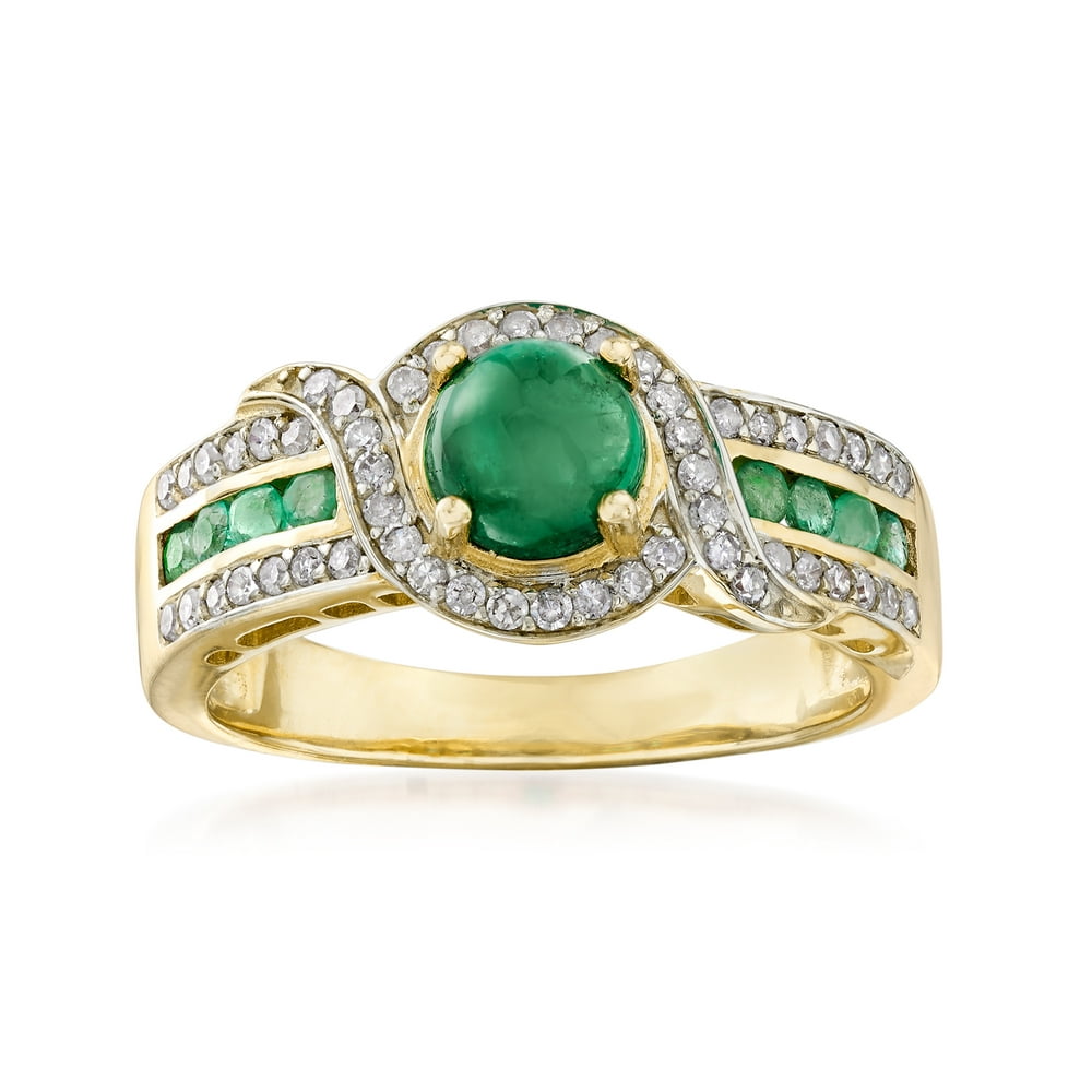 Ross-Simons - Ross-Simons 1.20 ct. t.w. Emerald and .24 ct. t.w ...