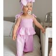 thumbnail image 6 of Infant Baby Toddler Girls Clothes Solid Color Sleeveless Camisole Linen Pants Set Baby Summer Outfits, 6 of 7