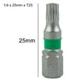 thumbnail image 3 of 4Pcs Magnetic T6-T40 Hex Head Screw Driver Bit 1/4inch Hex Shank 25mm Spanner, 3 of 8