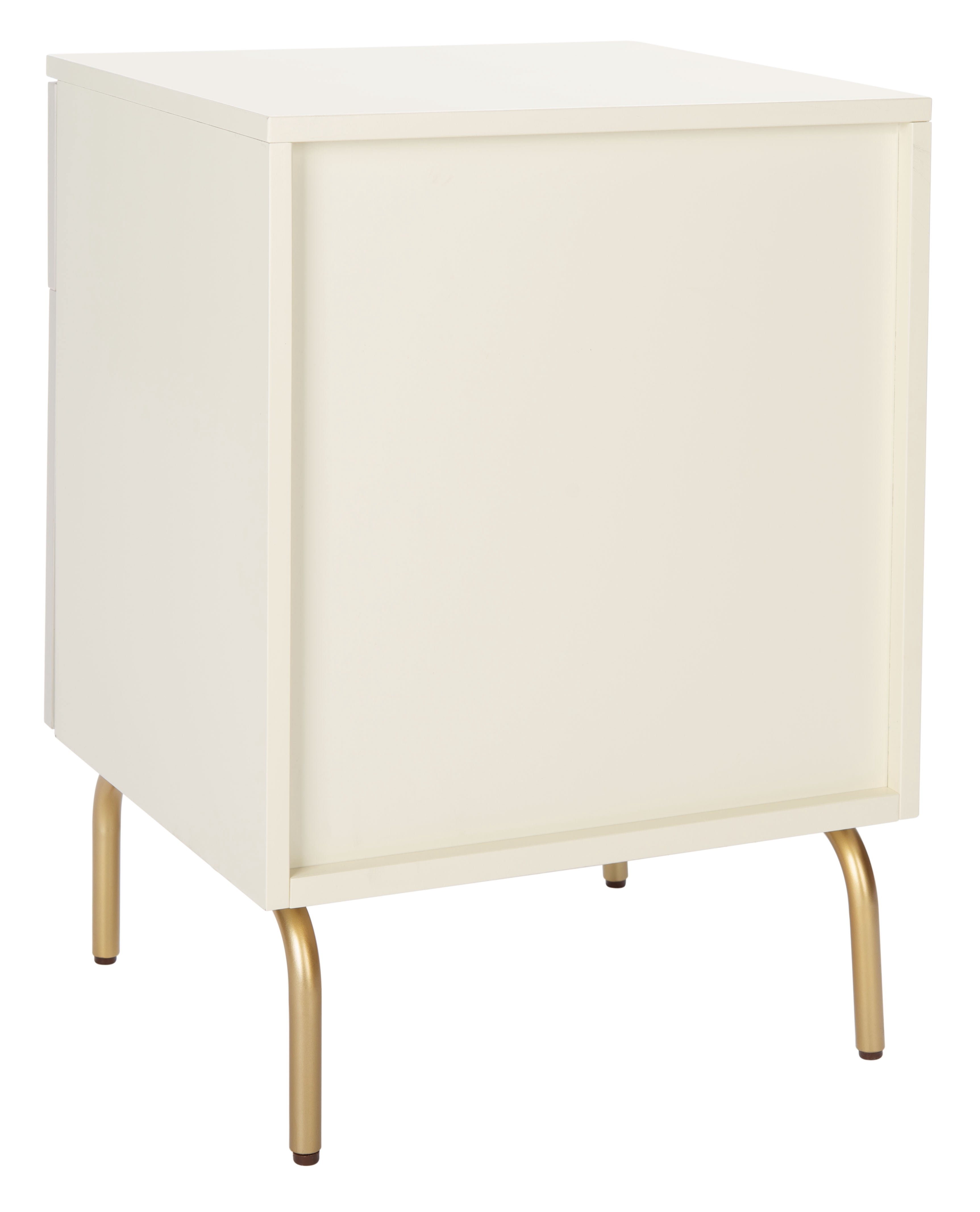 SAFAVIEH Genevieve Mid-Century 2 Drawer Nightstand, Cream/White Washed