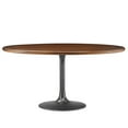 thumbnail image 5 of Modway Lippa Dining Table with Powder-Coated Metal Pedestal Base in Black Walnut, 5 of 7