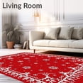 thumbnail image 2 of ODIKA 5' x 7' Machine Washable Non-Slip Area Rug, Christmas snowflake High Traffic Rug, Red, 623275, 2 of 7