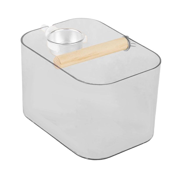 Soporte para inodoro de pájaros con balde, herramienta de entrenamiento, orinal para pájaros, percha para moler loros Cuadrado