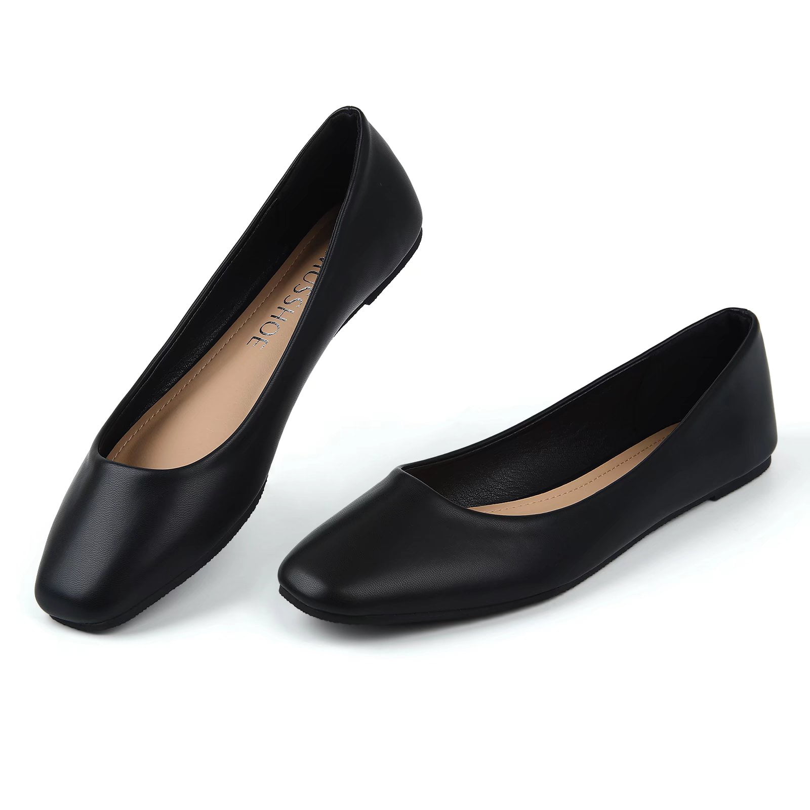 MUSSHOE Ballet Flats for Women Comfortable Women's Flats Memory Foam Slip on Pointed Toe Flats Shoes Women 