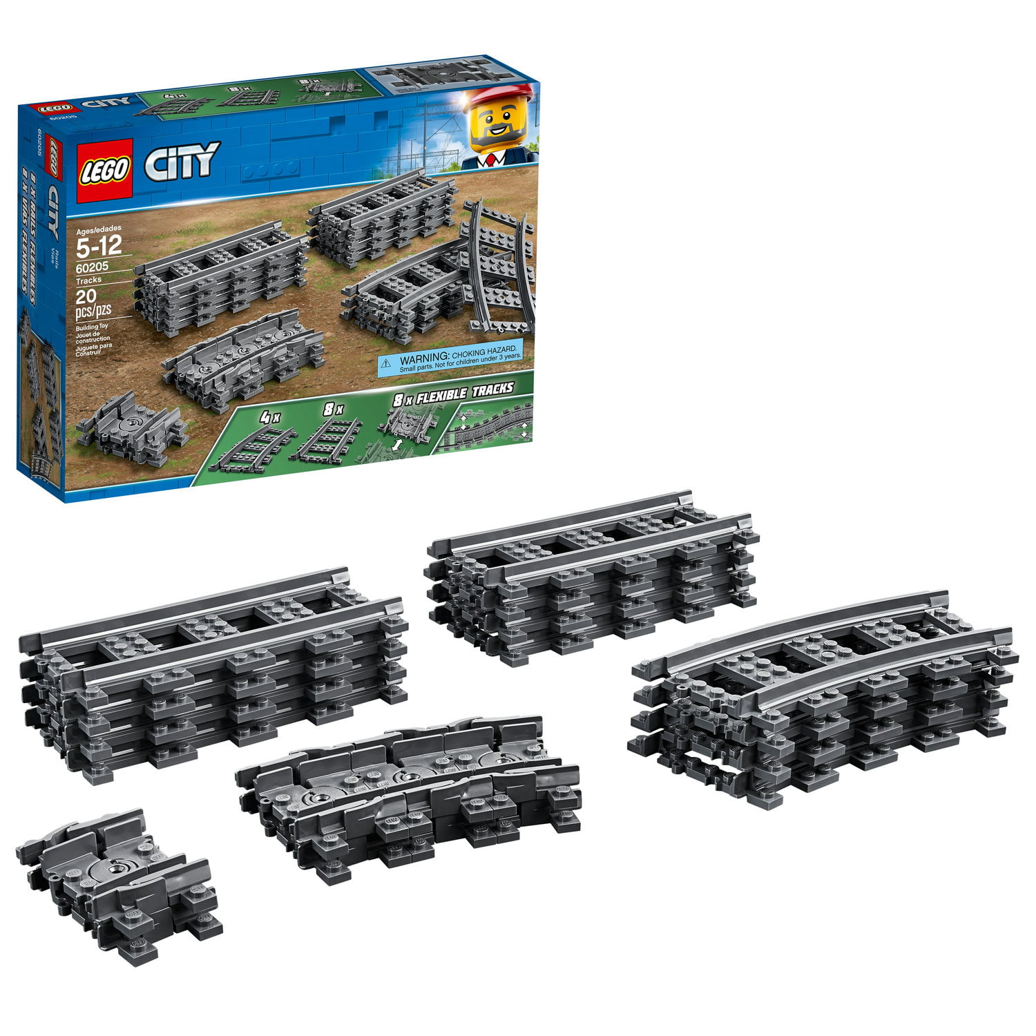 ☀️New LEGO City Train Tracks Building Kit 16xCurved Tracks Brand New 