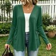 thumbnail image 6 of yillto Plus Size Womens Cardigan Open Front Lightweight Soft Comfy Long Sleeve Loose Coats with Pockets, 6 of 7