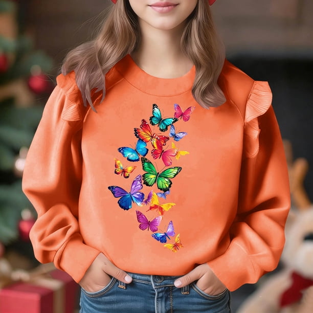 Vestido de verano para niña con estampado de flores de Pascua, manga corta, bolsillos con volantes y cuello redondo, top de poliéster