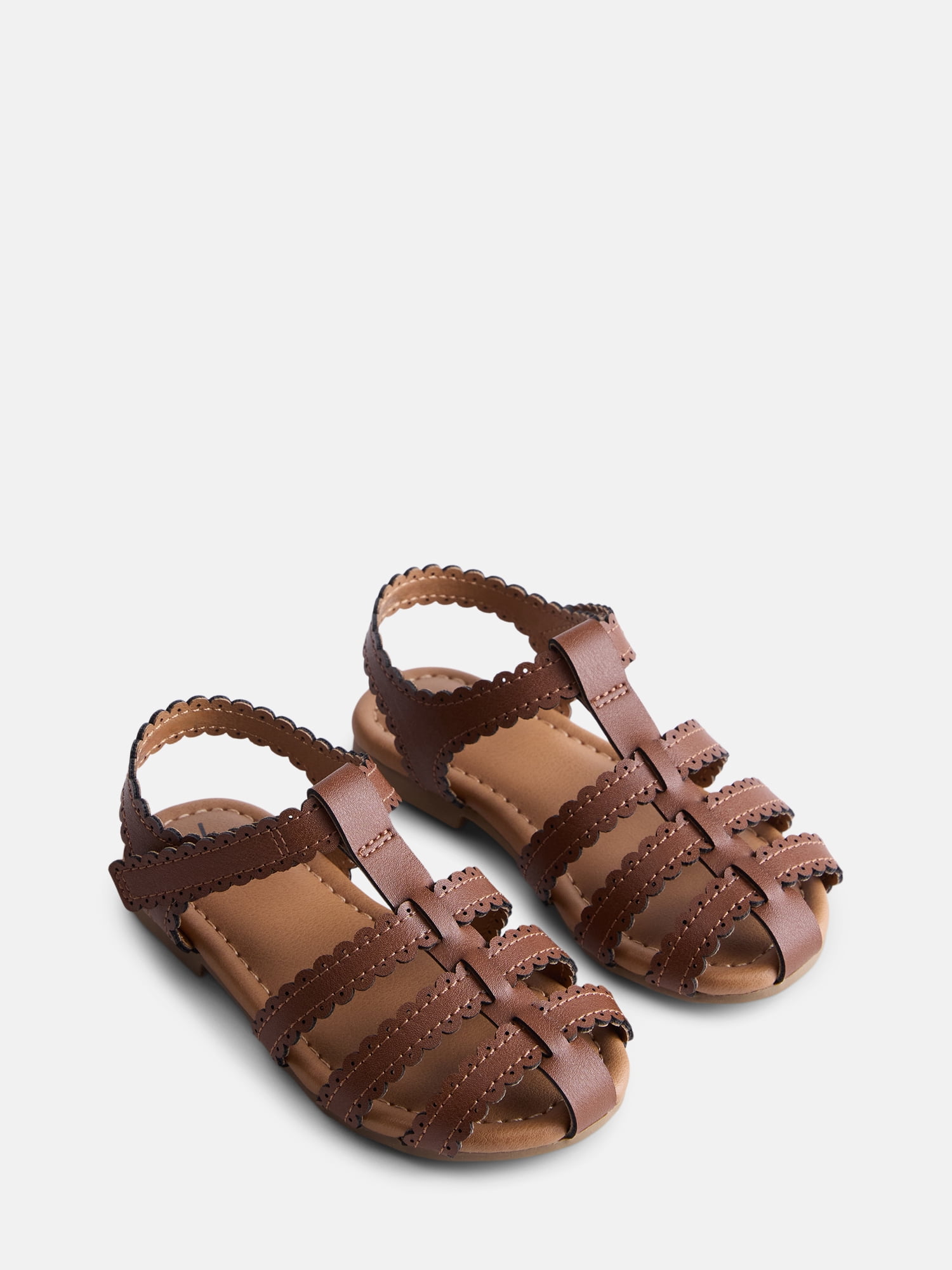 Wonder Nation Toddler Girls Scalloped Fisherman Sandals