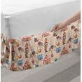 thumbnail image 2 of Ferris Wheel Bed Skirt, Childish Watercolor Art of Circus Elephant Tent Clown and Balloons, Elastic Bedskirt Dust Ruffle Wrap Around for Bedding Decor, 4 Sizes, Pale Peach Multicolor, by Ambesonne, 2 of 2