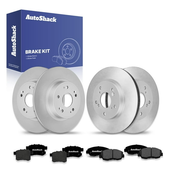 AutoShack Front Vented & Rear Solid Brake Rotors Premium Ceramic Pads 12-PC Brake Kit Replacement for 2008-2009 Honda Accord 2009-2010 Acura TSX