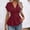 Wine, variant on Women's Elegant Wrap V Neck Peplum Tops Short Sleeve Stretchy Ruched Ruffle Dressy Blouses Shirts Wine S